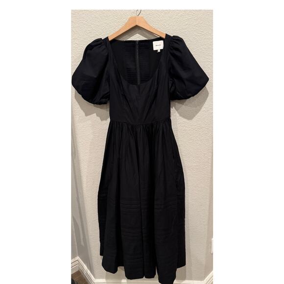 Reformation Everlyn Puff Sleeve Stretch Organic Cotton Maxi Dress Size 6 - Picture 13 of 14